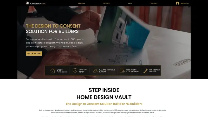 Homepage of homedesignvault.co.nz
