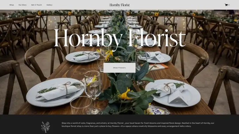 Homepage of hornbyflorist.co.nz