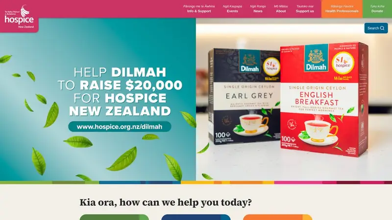 Homepage of hospice.org.nz