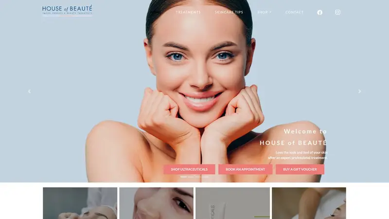 Homepage of houseofbeaute.co.nz