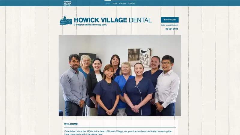 Homepage of howickvillagedental.co.nz
