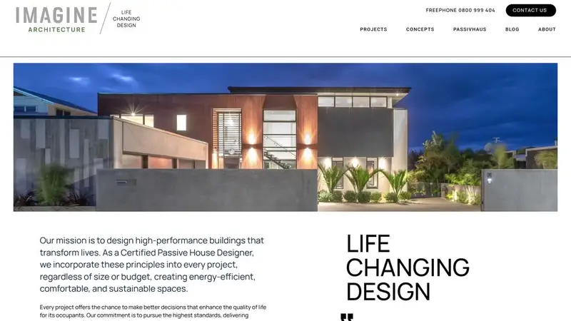 Homepage of imaginearchitecture.co.nz