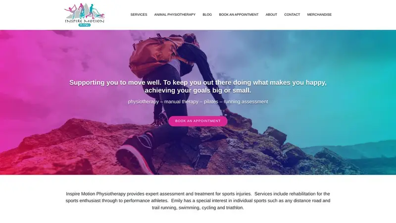 Homepage of inspiremotionphysio.co.nz