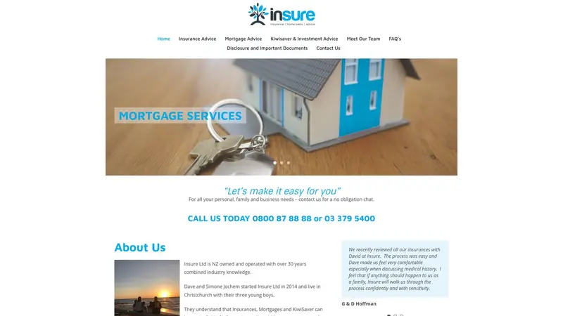 Homepage of insureltd.co.nz