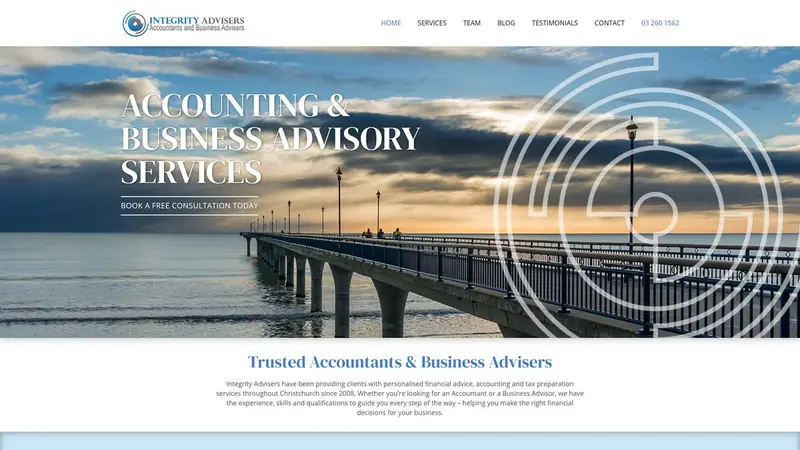 Homepage of integrityadvisers.co.nz