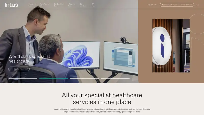 Homepage of intus.co.nz
