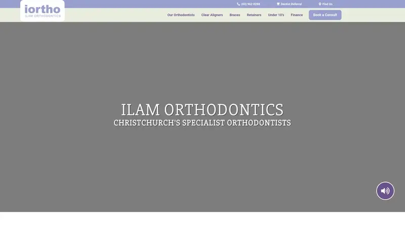 Homepage of iortho.co.nz