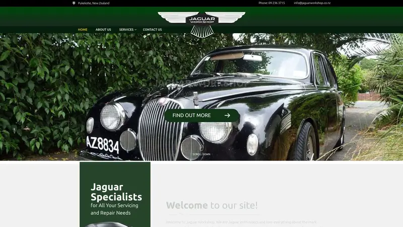 Homepage of jaguarworkshop.nz