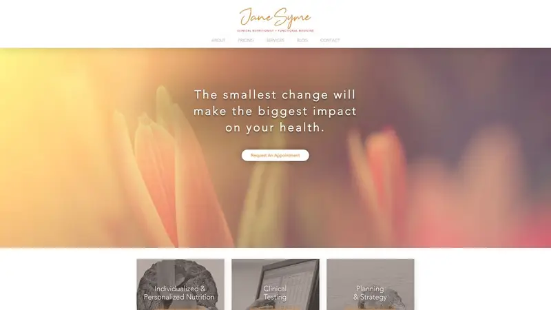 Homepage of janesyme.co.nz