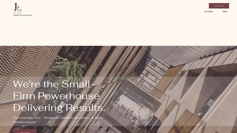Homepage of jco-legal.co.nz