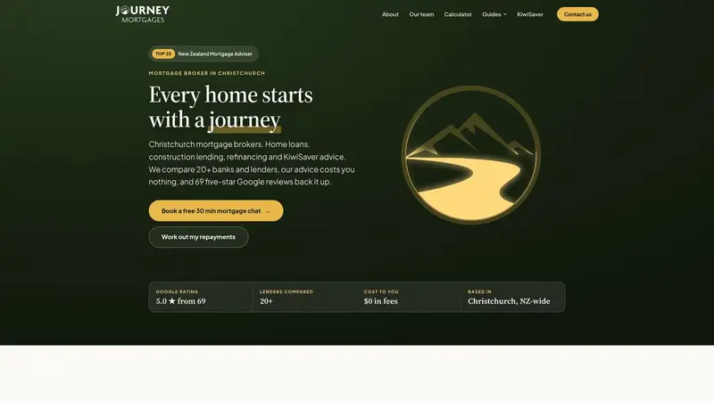 Homepage of journeymortgages.co.nz