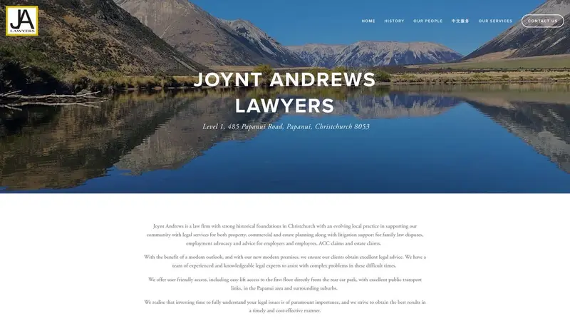 Homepage of joyntandrews.co.nz