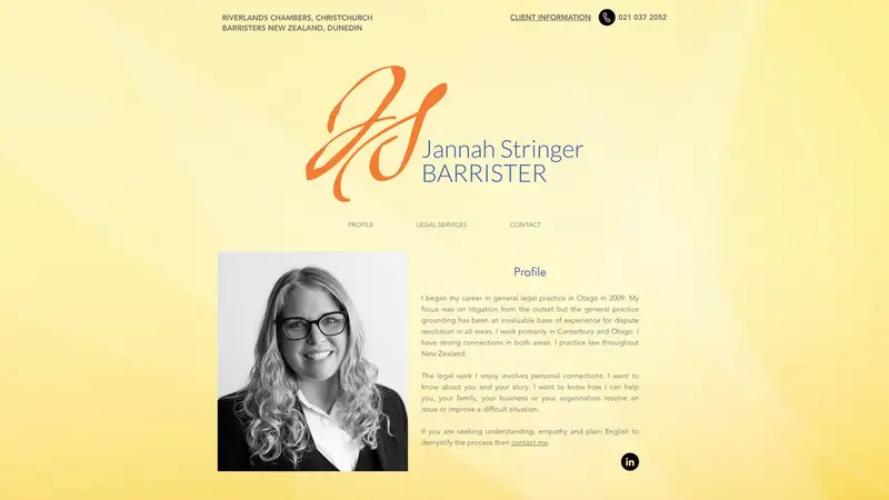 Homepage of jsbarrister.co.nz