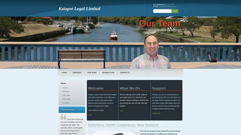 Homepage of kaiapoilegal.co.nz