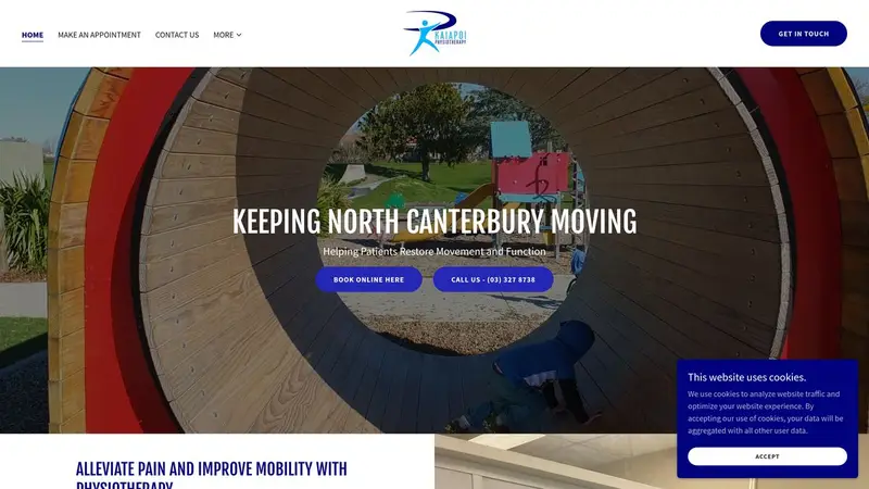 Homepage of kaiapoiphysio.co.nz