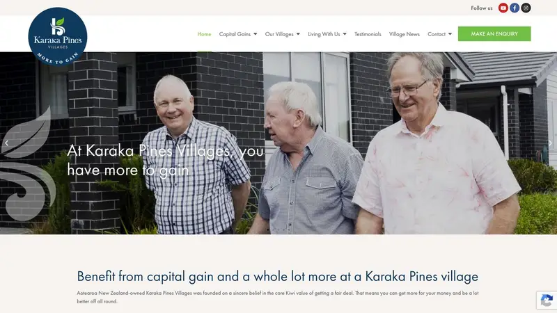 Homepage of karakapines.co.nz