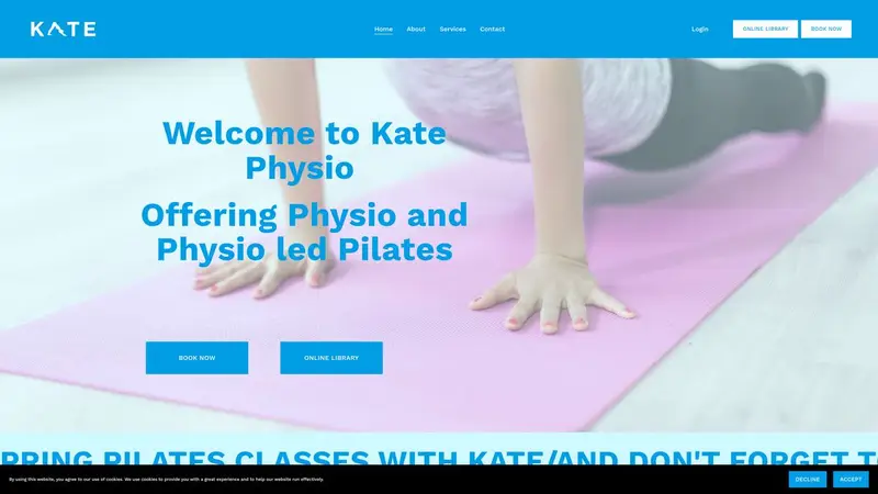 Homepage of katephysio.co.nz