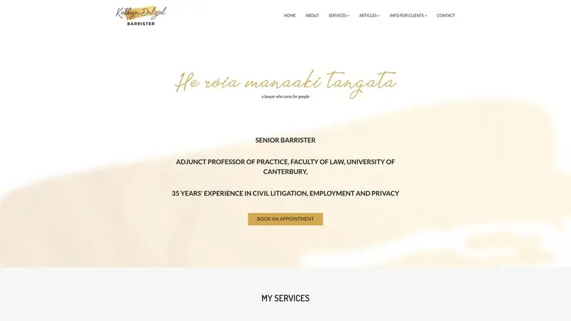 Homepage of kathryndalzielbarrister.co.nz