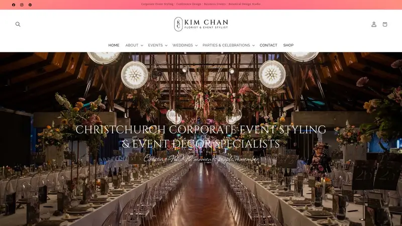 Homepage of kimchanevents.co.nz