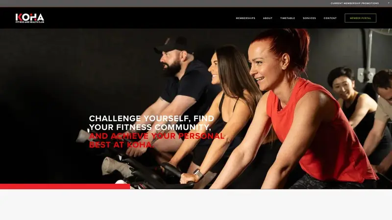 Homepage of kohafitness.co.nz