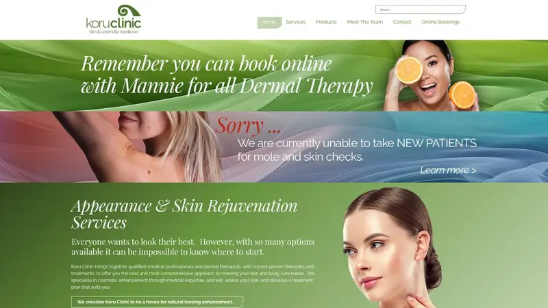 Homepage of koruskin.co.nz