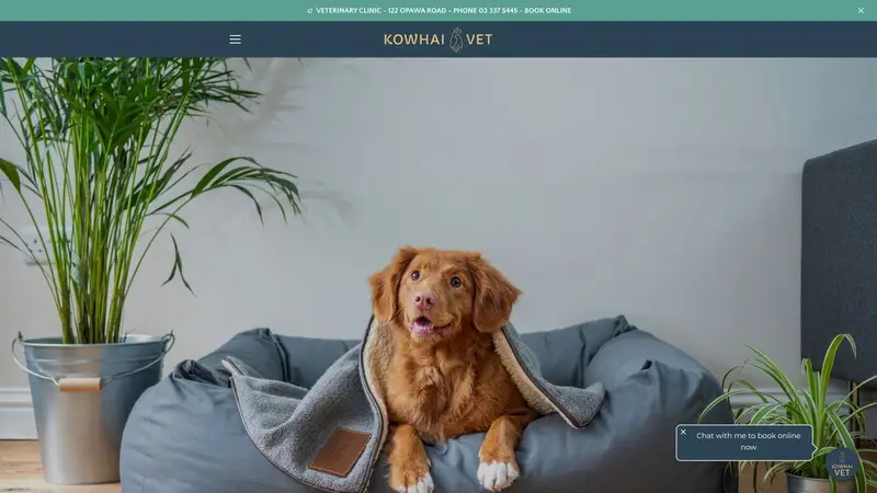 Homepage of kowhaivet.co.nz