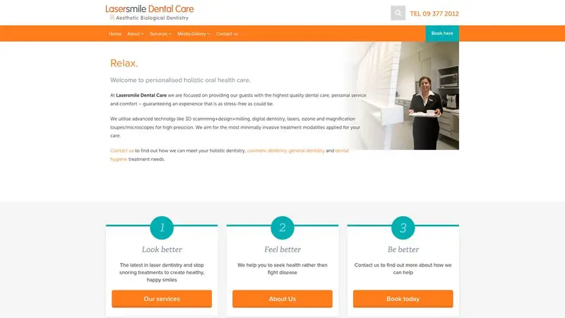 Homepage of lasersmile.co.nz