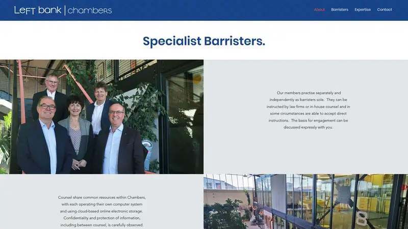 Homepage of leftbank.nz