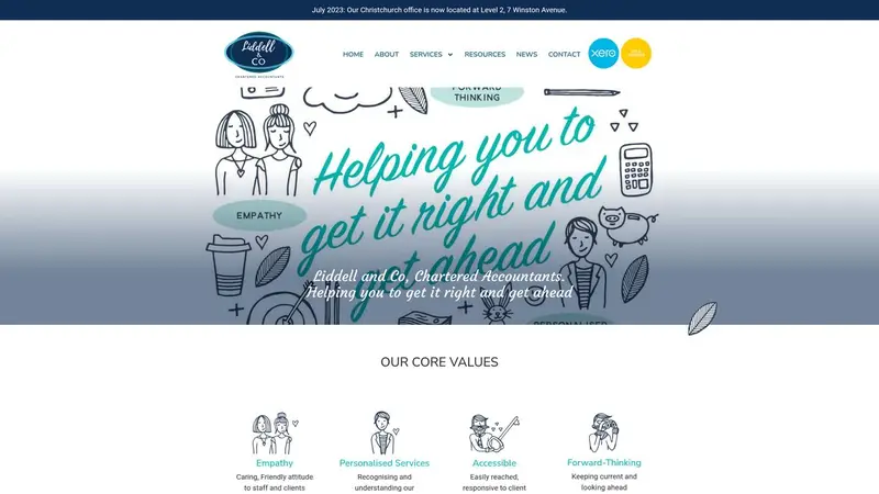 Homepage of liddellandco.nz