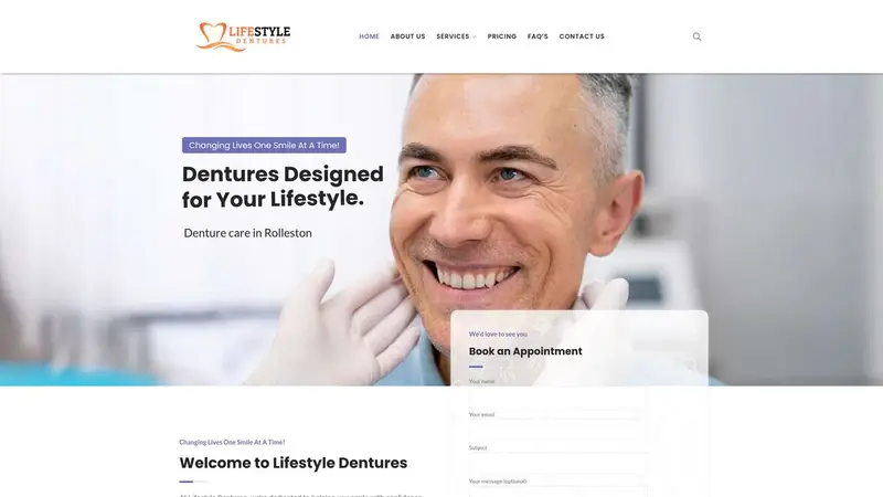 Homepage of lifestyledentures.co.nz