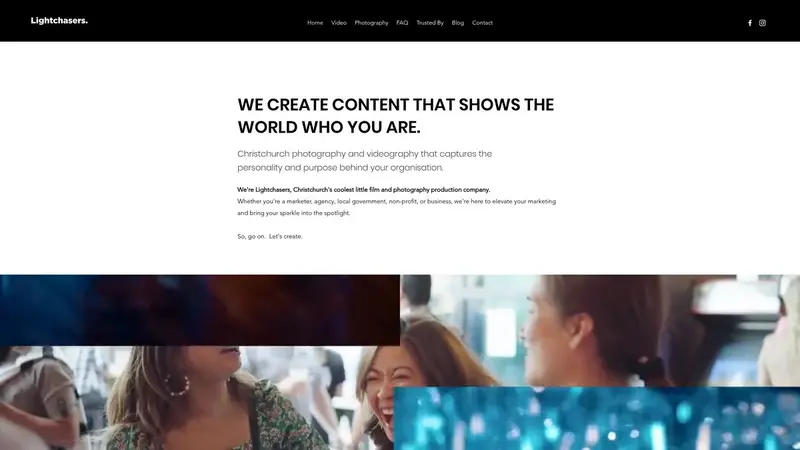 Homepage of lightchasers.nz