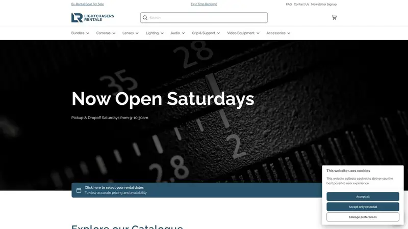 Homepage of lightchasersrentals.nz