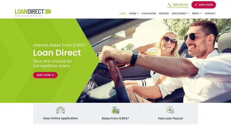 Homepage of loandirect.co.nz