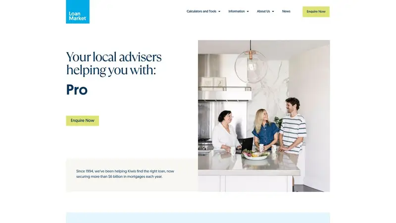 Homepage of loanmarket.co.nz