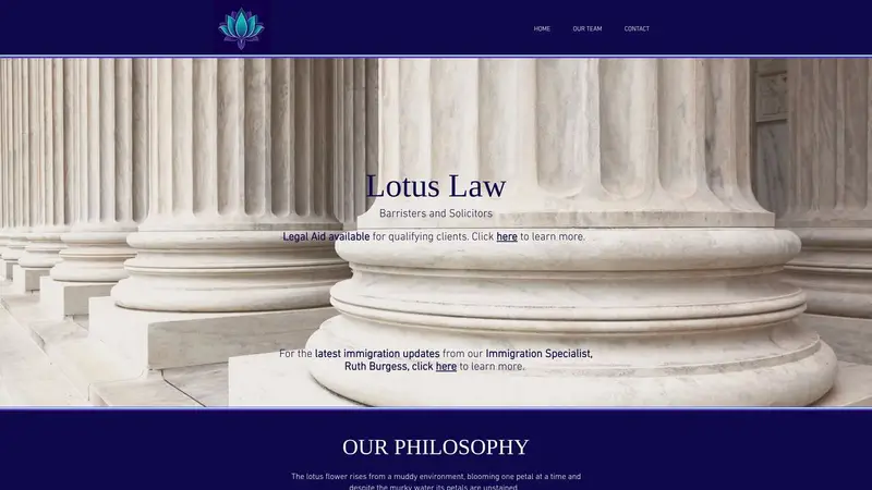 Homepage of lotuslaw.co.nz