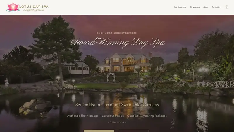 Homepage of lotusspa.co.nz
