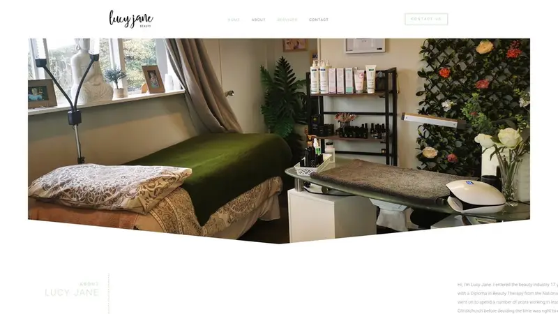 Homepage of lucyjanebeauty.co.nz