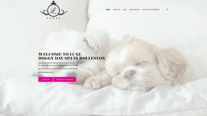 Homepage of luxespa.co.nz