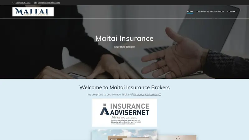 Homepage of maitaiinsurance.co.nz
