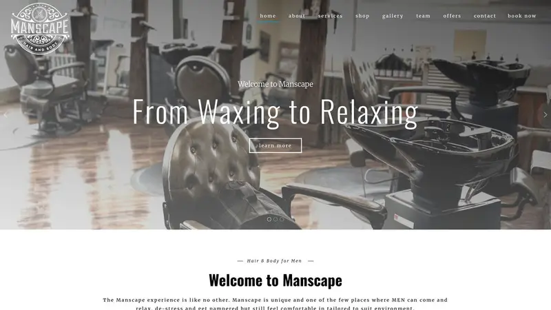 Homepage of manscape.co.nz