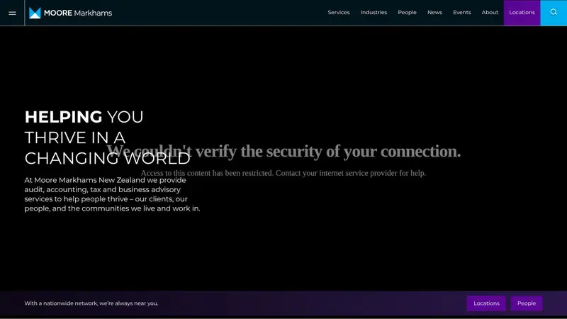Homepage of markhams.co.nz