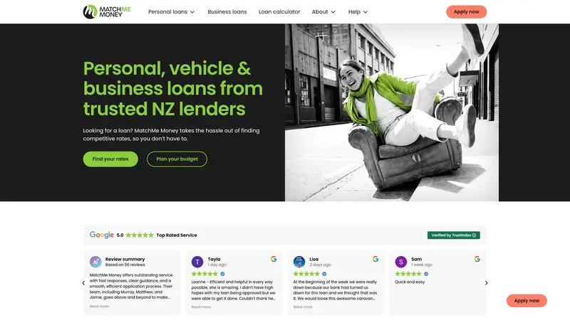 Homepage of matchmemoney.co.nz