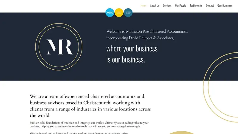 Homepage of mathesonrae.co.nz