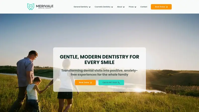 Homepage of merivaledental.co.nz