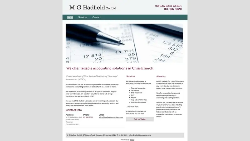 Homepage of mghadfield.co.nz
