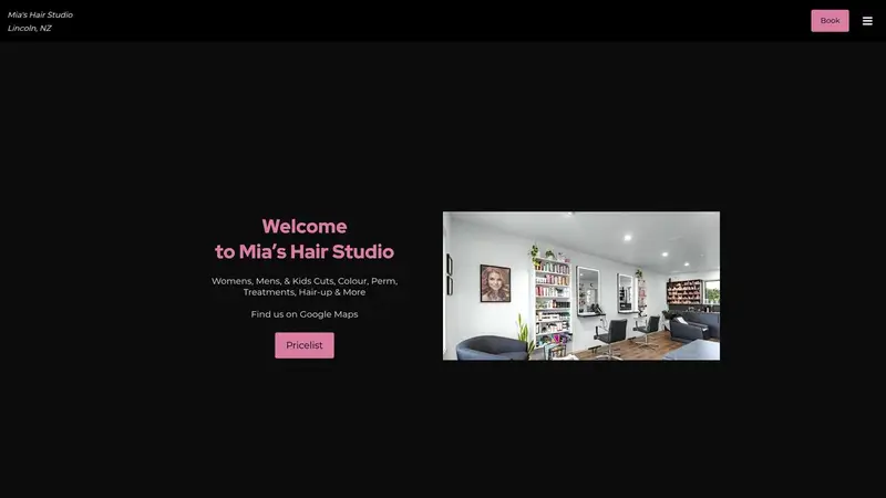 Homepage of miashairstudio.co.nz