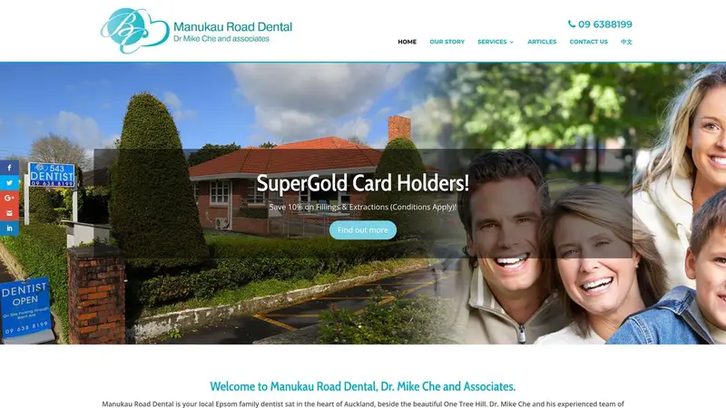 Homepage of mikechedentalgroup.co.nz