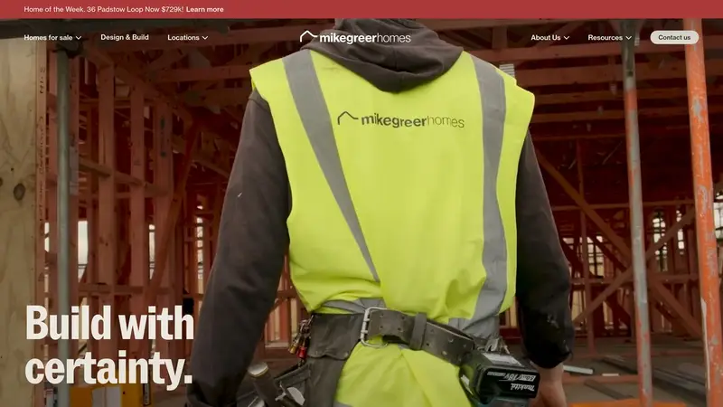 Homepage of mikegreerhomes.co.nz