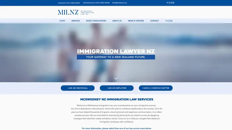 Homepage of milaw.co.nz