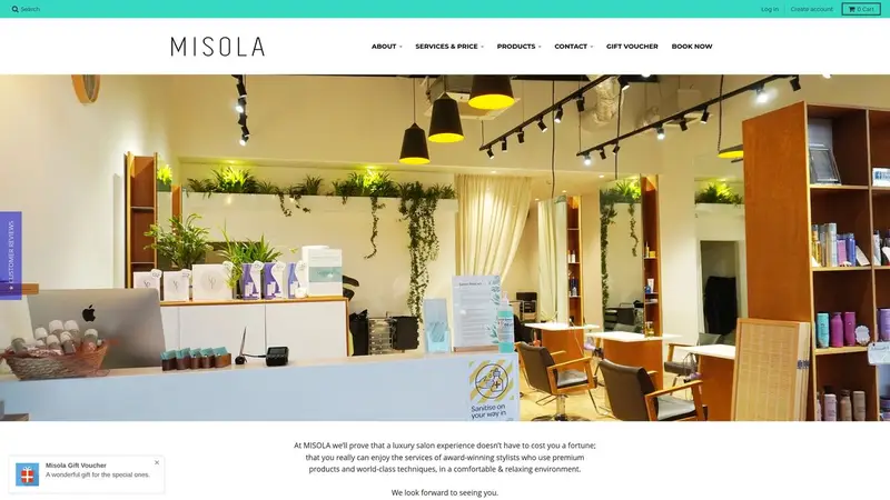 Homepage of misola.co.nz
